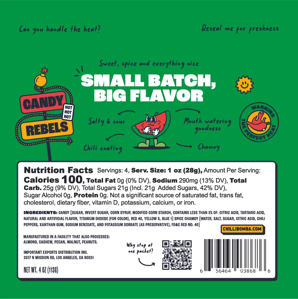 Chilli Bomba Sour Watermelon 4 oz