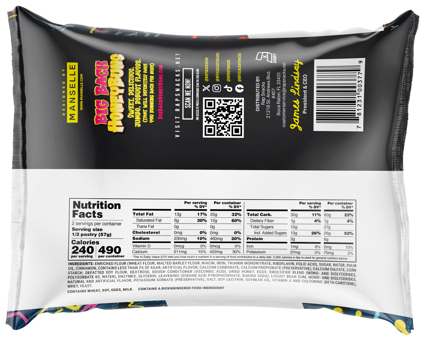 Rap Snacks Big Back Glazed Honey Buns (4oz)